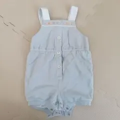 【美品】familiar 水色 ロンパース サロペット カバーオール 70サイズ