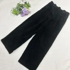 【アメリカンホリック】コーデュロイワイドパンツ　ブラック黒　L