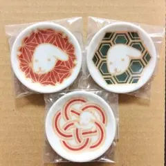 きまちゃん 石浦神社 ミニ皿 豆皿 九谷焼 3枚セット