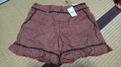 axes femme ガンクラブチェックショートパンツ アカ