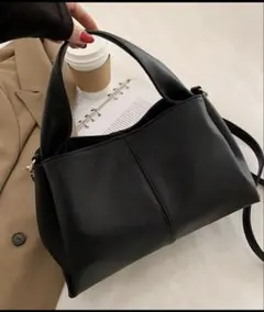 2way ショルダーバッグ ブラック シンプル