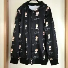 【新品未使用】NieR　黒　ミケ総柄パーカー