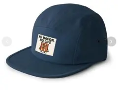 NO BACON NO LIFE 5パネルキャップ ネイビー