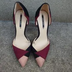 ZARA バイカラー　パンプス　23