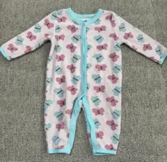 ベビザラス　ちょう柄タオル地ロンパース　70㎝