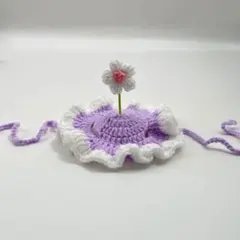 ペット用 手編み お花の帽子 被り物 コスプレ 撮影