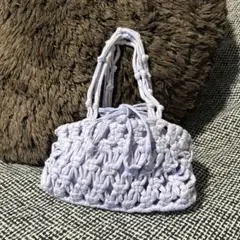ZARA マクラメ ハンドバッグ ライトパープル