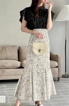 花柄刺繍マーメイドスカート[ta022] GRL