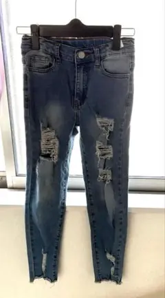 ダメージデニム スキニーパンツ 120