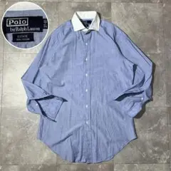【美品】ポロラルフローレン クレリックシャツ ESTATE 37-80 ブルー