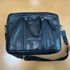 coach ダークグリーン レザー ビジネスバッグ - メルカリ