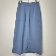 【nano universe】ブルー タイトスカート 柔らか素材/36(S)
