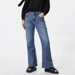 UNIQLO ユニクロ　ブーツカットジーンズ21サイズ　66BLUE