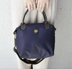 ネイビー ナイロン ショルダーバッグ