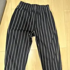 GU ネイビーとホワイトストライプ シェフパンツ