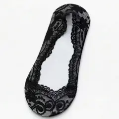 春 夏　ブラック レース 脱げない 浅履き ソックス ★ 4足セット