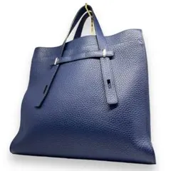【現行】FURLA ジョーヴェ トートバッグ レザー A4収納可能 ブルー