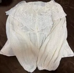 しまむら plechur ciel レースブラウス アイボリー L