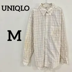 【UNIQLO】チェック柄 ボタンダウンシャツ 長袖 Mサイズ