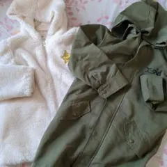 x-girl stages☆4WAYモッズコート 140 カーキ系
