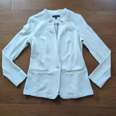 【 BANANA REPUBLIC 】ノーカラージャケット M グレー ツィード