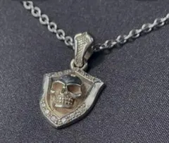 【新品未使用品】ヴィンテージ　スカルビジューネックレス　シルバー925刻印