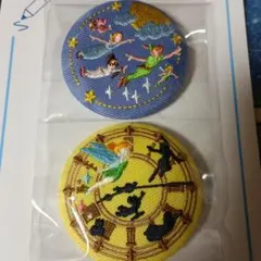 ディズニー刺繍缶バッジ　ピーターパン2個