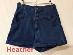【Heather】ハイウエスト デニム　ショートパンツ ボタン Mのサムネイル