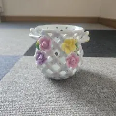 パールポーセリン♪アンティーク陶器 花飾りの小物入れ - メルカリ