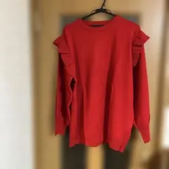 ニットチュニックレッド