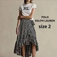 美品♡POLO RALPH LAUREN フローラル クレープ ラップ スカート