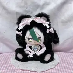 ハンドメイド 着ぐるみ おすわりぬい服 推し活 桃色 黒色 白色 d410