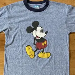 USA製 80s 古着 ビンテージリンガーT USA製 XL ミッキー 白足 Disney 80s 美品 Disney STATE 「BUFFALO 白足 ミッキー Mickey トップス