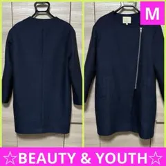 レディース コート ネイビー Mサイズ BEAUTY & YOUTH 無地