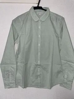 earth music & ecology 緑のチェック柄シャツ S