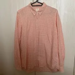Gap ギンガムチェック 長袖シャツ オレンジ　Mのサムネイル