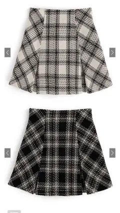 インパン裏地付きツイードチェックミニスカート セット [tu891] GRL
