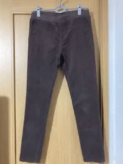 しまむら☆ダークブラウン☆コーデュロイスキニーパンツ☆Lサイズ