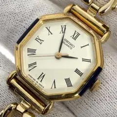 SEIKO レディース クォーツ腕時計 八角形 ゴールド