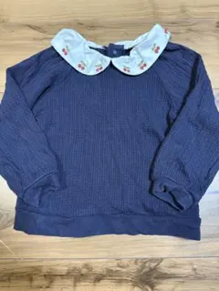 petit main ネイビー トレーナー さくらんぼ100