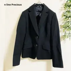 エヌライン・プレシャス　テーラードジャケット　M 黒　ストレッチ　通勤　ビジネス