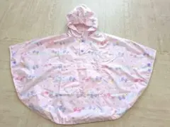 こども レインポンチョ 80〜100cm対応 リボン ピンク かわいい