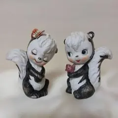 昭和レトロ くま スカンク 陶器 置物 - メルカリ