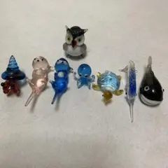 ミニチュア ガラス細工 動物 8点セット