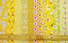 USAコットン　1930's復刻版　イエロー系カットクロスセットA