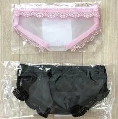 パンツポーチ メッシュポーチ 無印 ピンク ブラック レース 2種セットのサムネイル