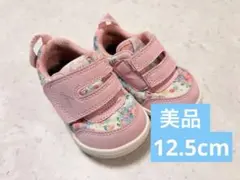 ifme CALIN 水彩花柄ワンベルトスニーカー　ベビーシューズ　12.5cm