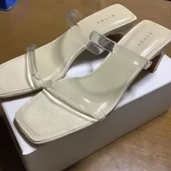 RANDA クリアベルトスクエアトゥサンダル