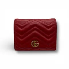 【美品】 GUCCI グッチ マーモント コンパクトウォレット レザー 折財布