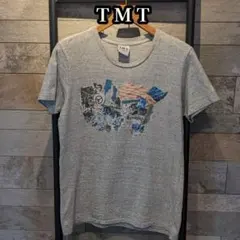 TMT　メンズTシャツ　グレー　両面プリントTシャツ Mサイズ　 USA　ロゴのサムネイル